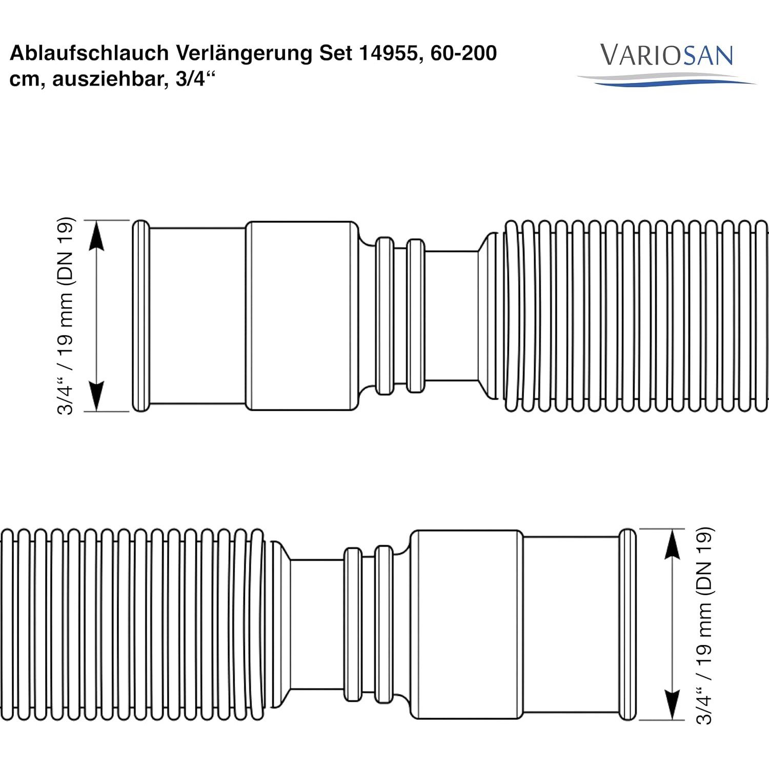 Extendible Drain Hose Set with Brass Connector and Clamps: image 2