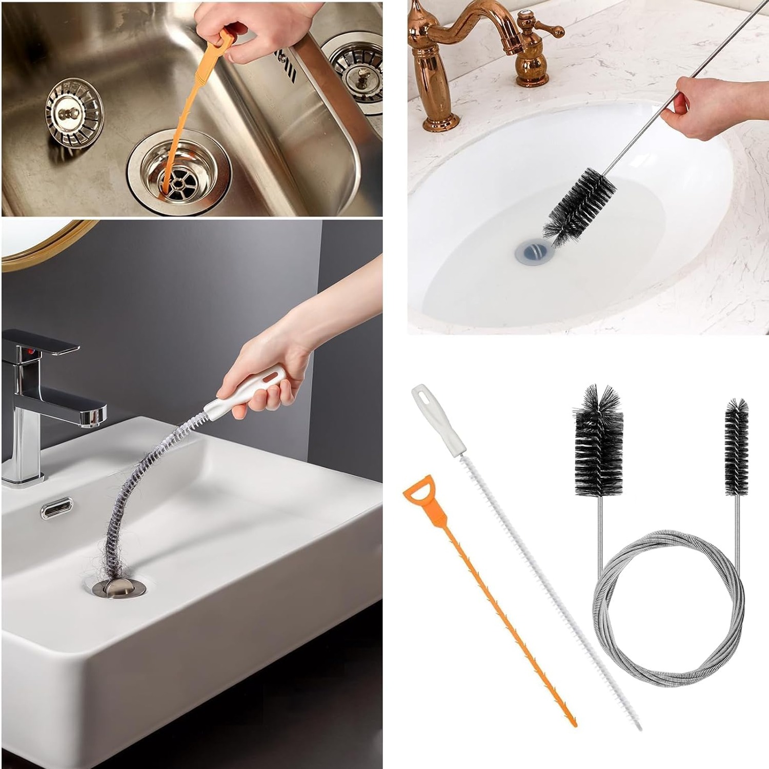 200cm Flexible Drain Brush Set, 3 Pack