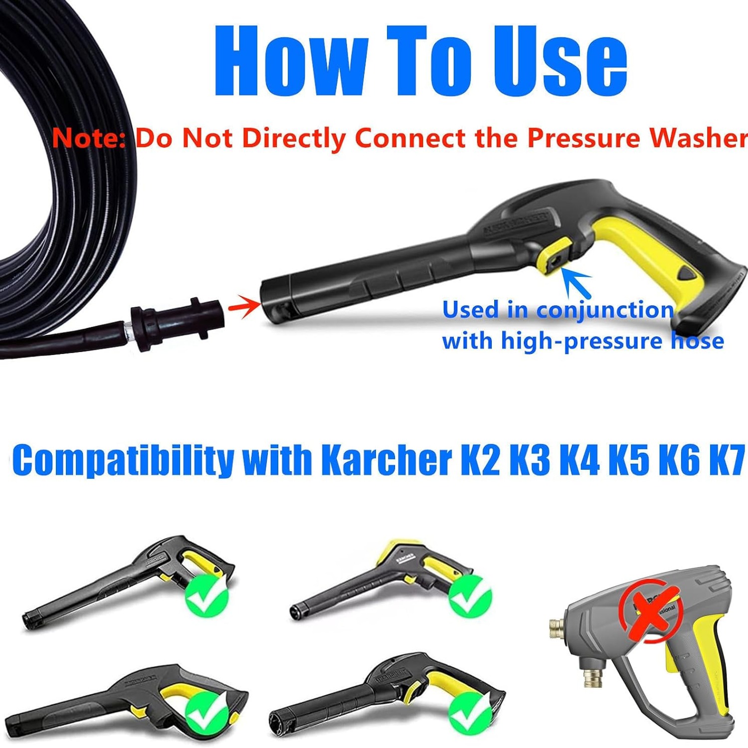 10m Pressure Washer Pipe Cleaning Hose with Jetter Nozzle