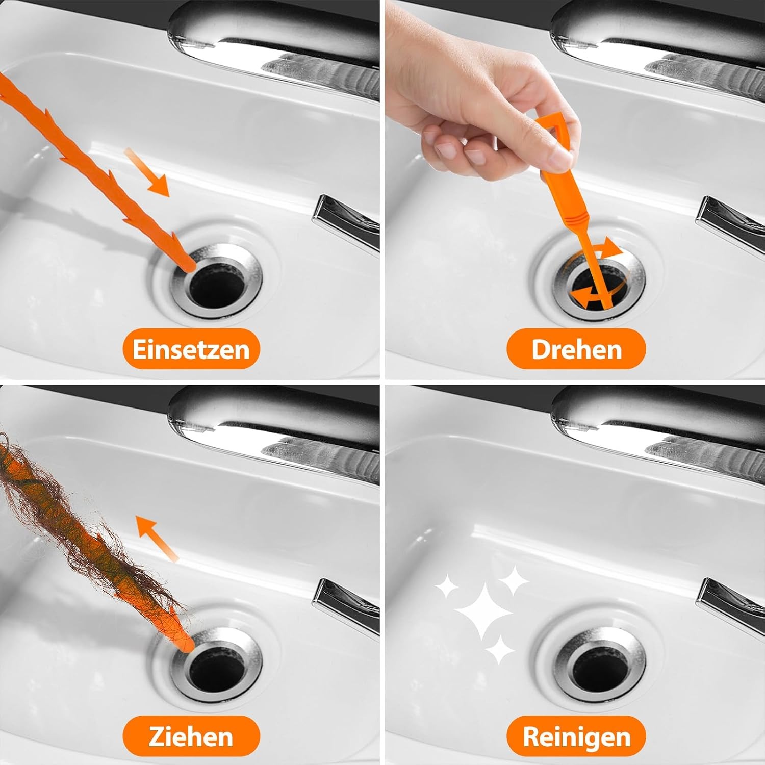 Drain Cleaner Set with Claw Grabber and Hair Removal Combs: image 4