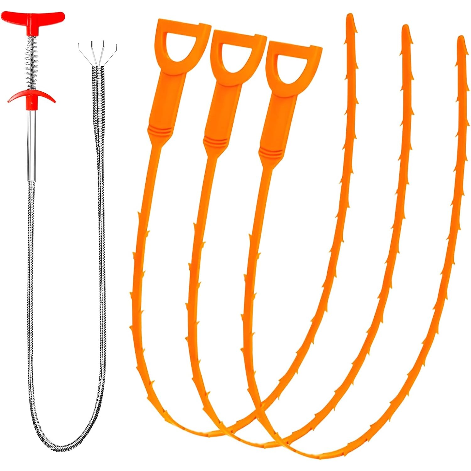 Drain Cleaner Set with Claw Grabber and Hair Removal Combs
