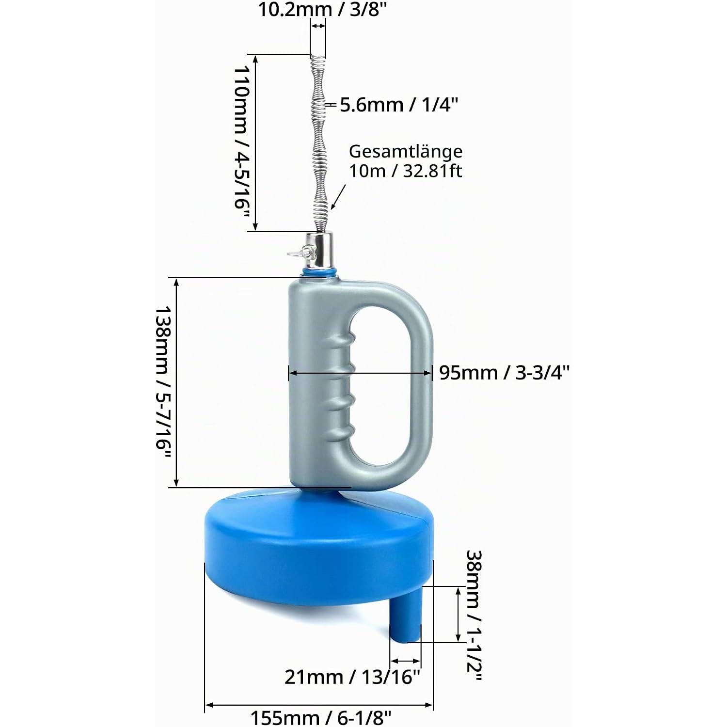 10m Hand Drain Spiral with Locking Drum Handle: image 4