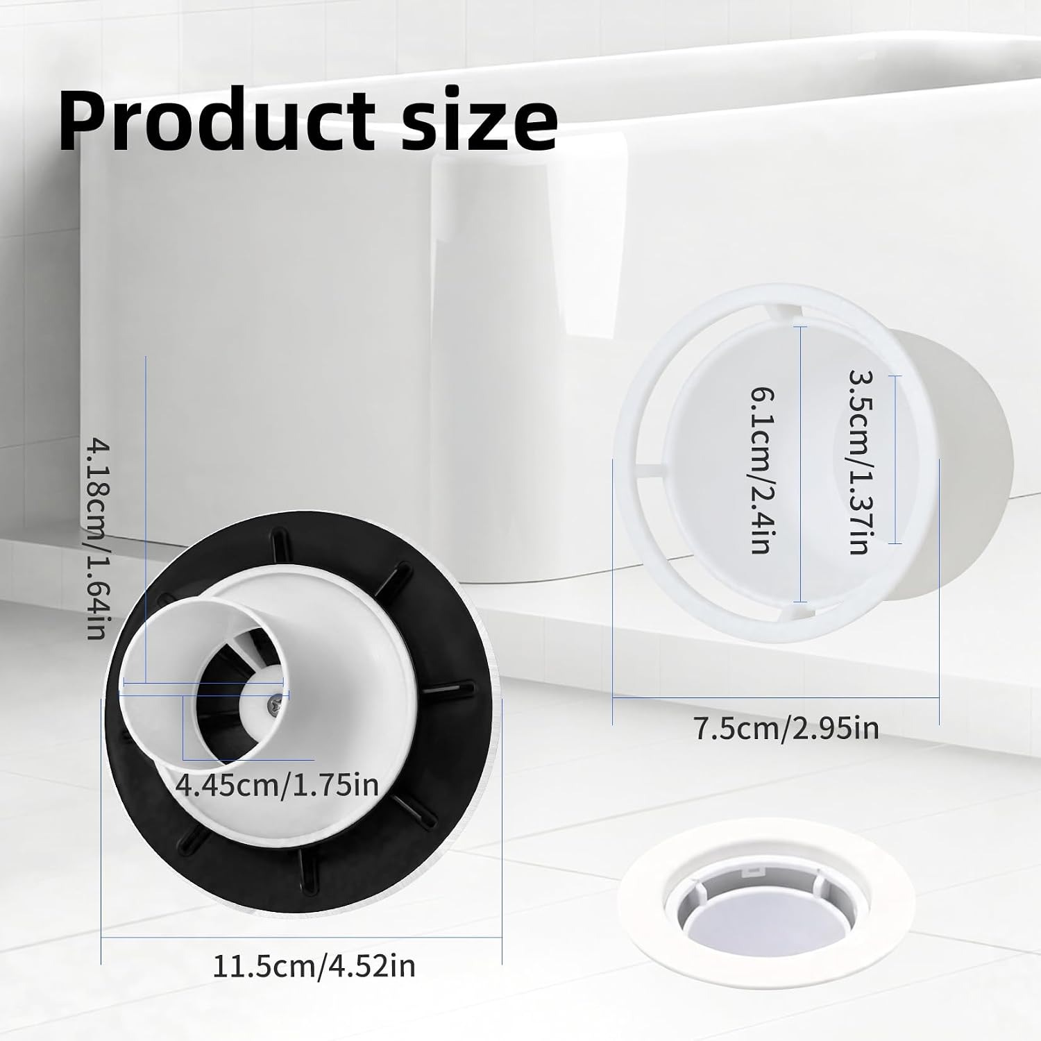 115mm Shower Drain Cover with Hair Catcher Insert