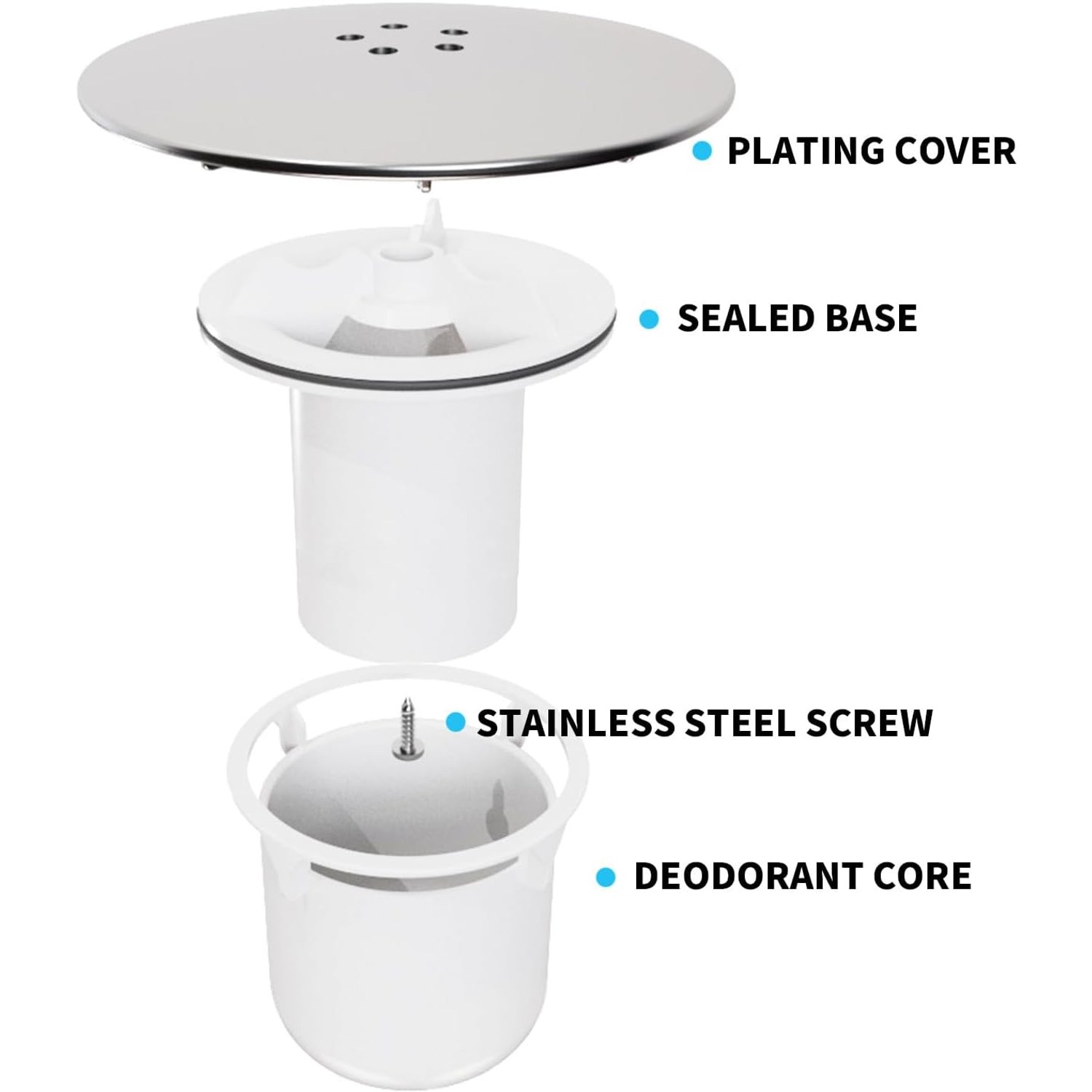 115mm Shower Drain Cover with Hair Catcher Insert