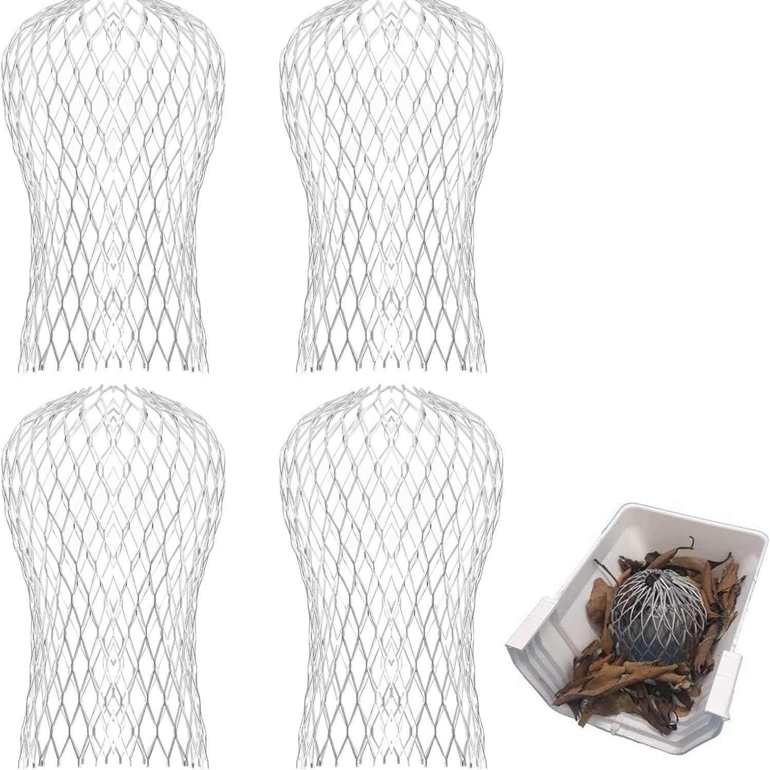 Aluminium Downpipe Leaf Guard 4 Pack