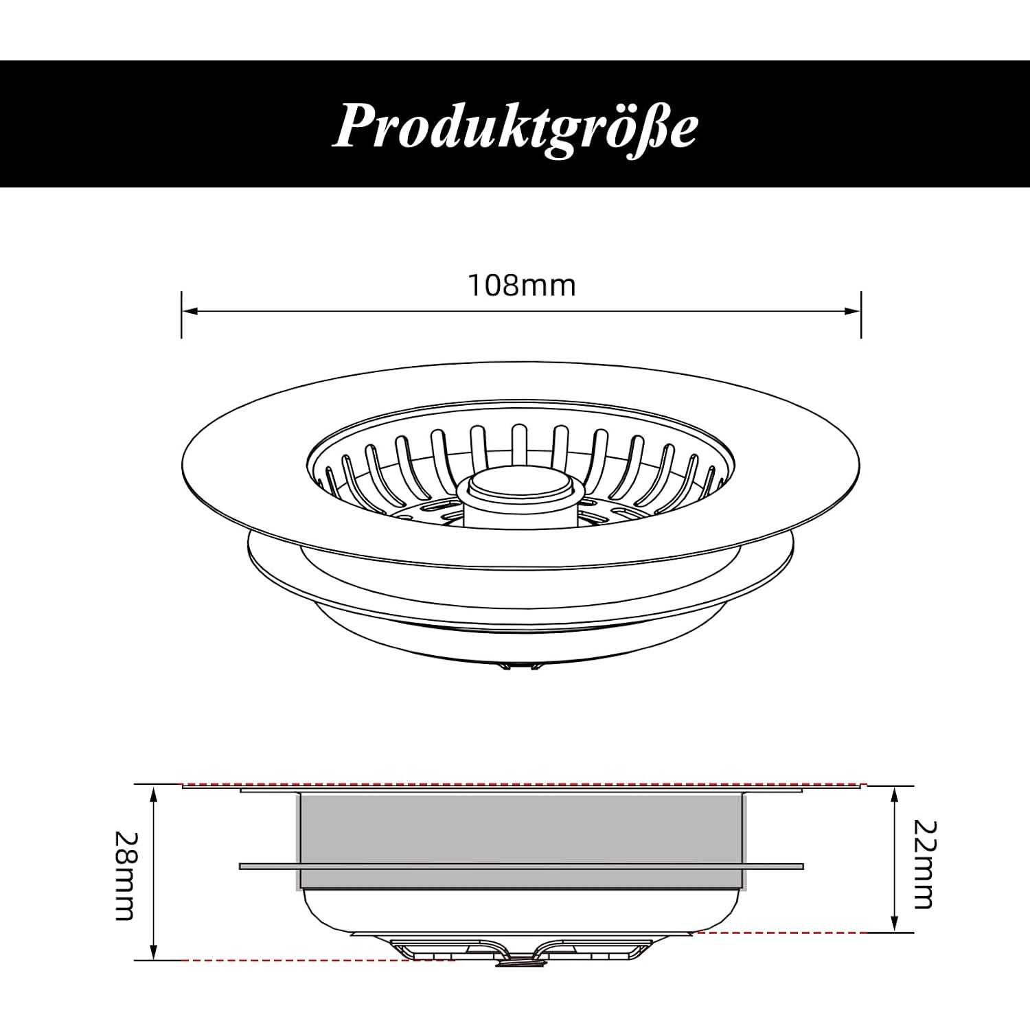 3-in-1 Kitchen Sink Strainer and Stopper