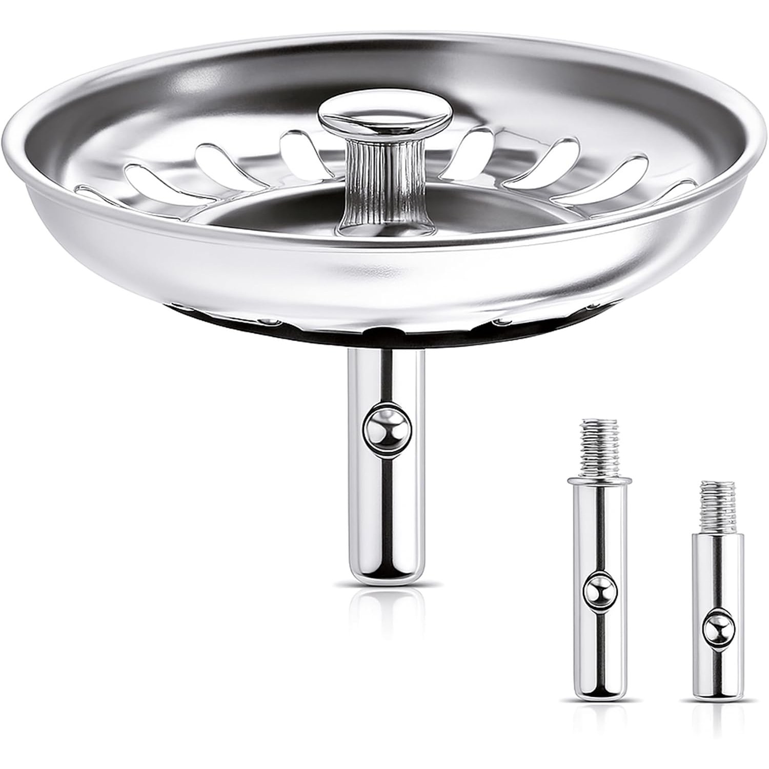 80mm Stainless Steel Sink Strainer Basket Plug (2 Pack)