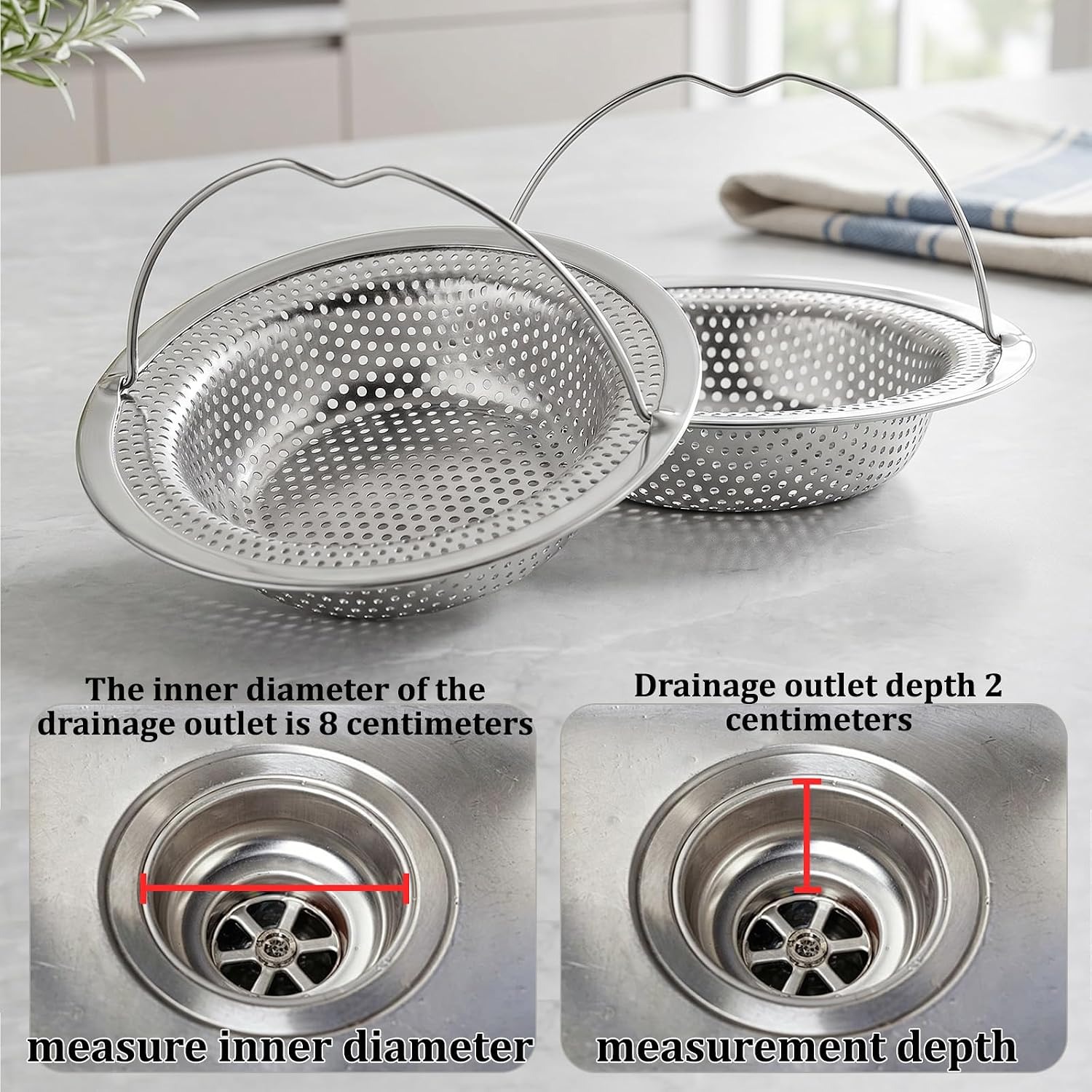 Sink Strainer with Handle 2 Pack: image 2