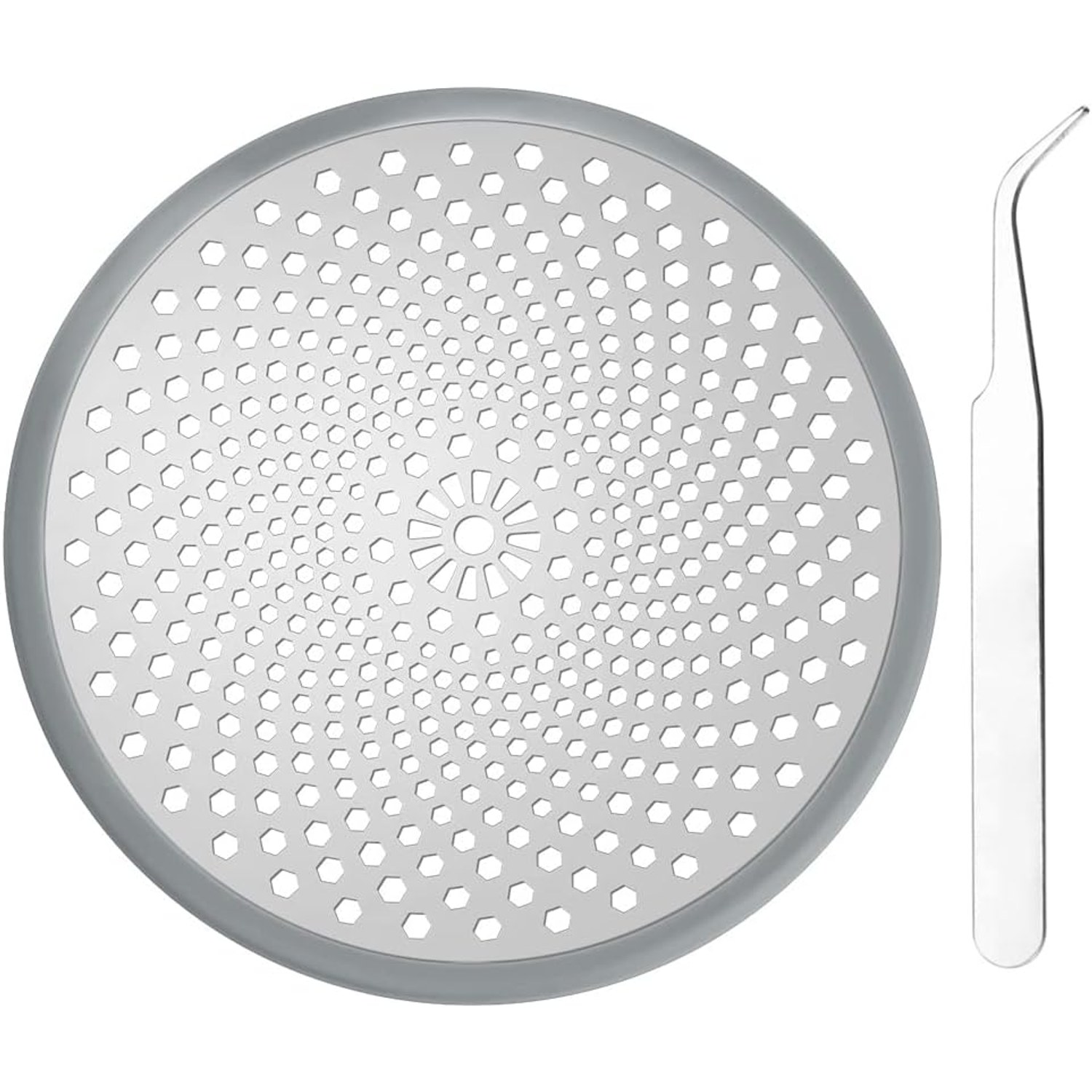 Flat Shower Hair Strainer 12cm with Silicone Rim