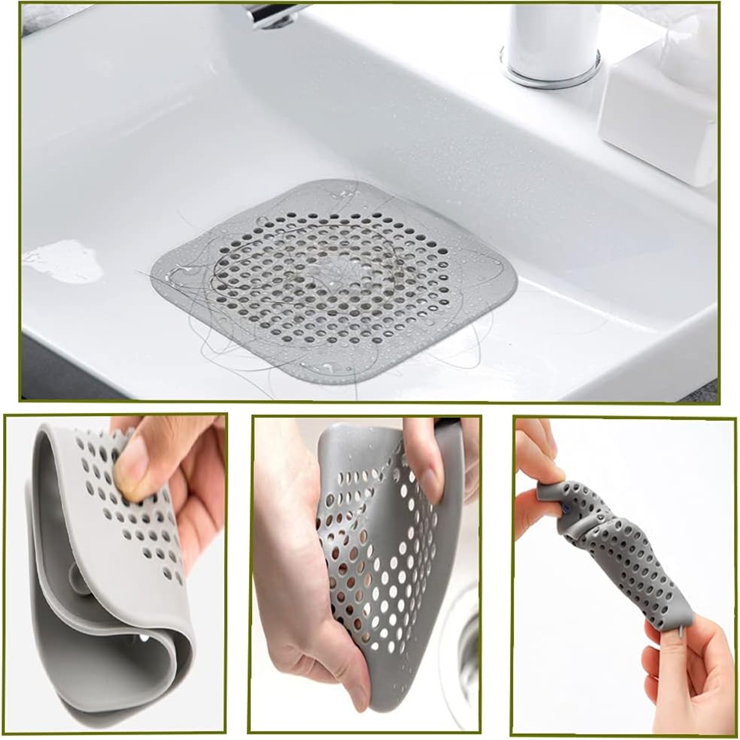 Silicone Shower Hair Catcher (2 Pack)
