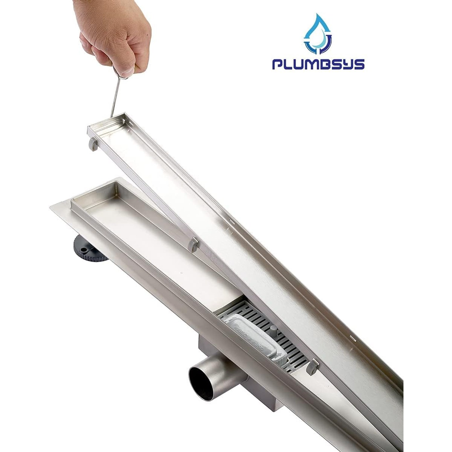 Plumbsys 50cm Two-Sided Tileable Linear Shower Drain