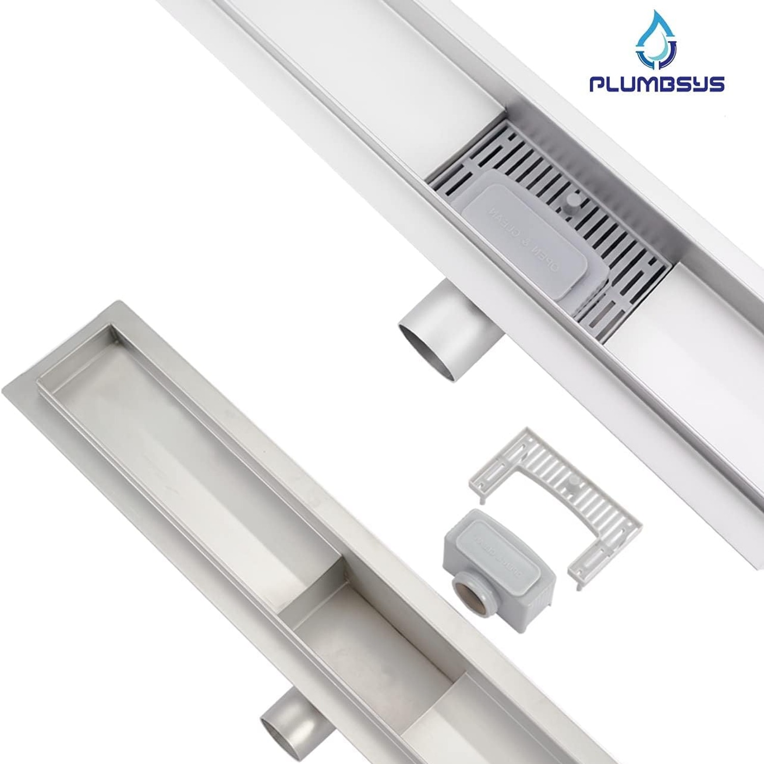 Plumbsys 50cm Two-Sided Tileable Linear Shower Drain: image 8