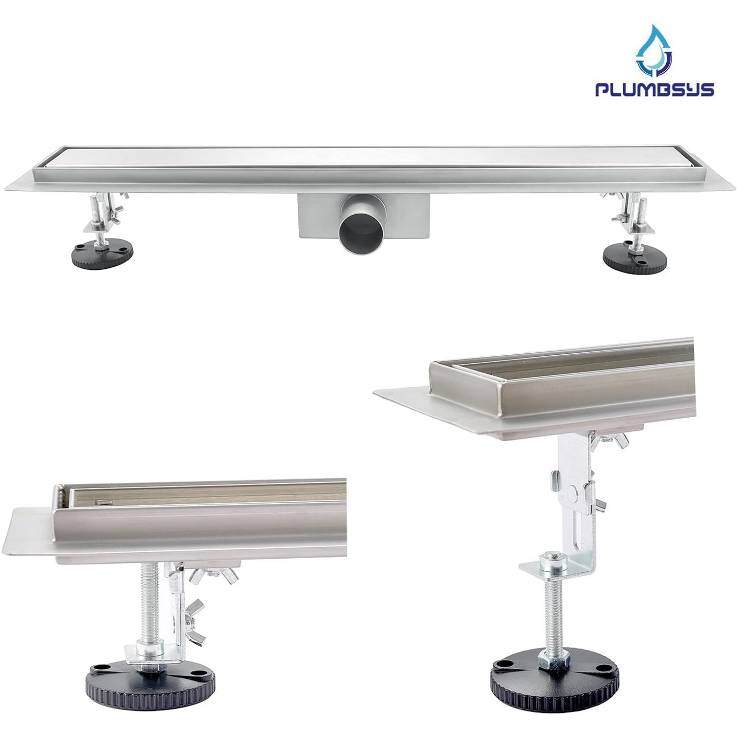 Plumbsys 50cm Two-Sided Tileable Linear Shower Drain: image 9