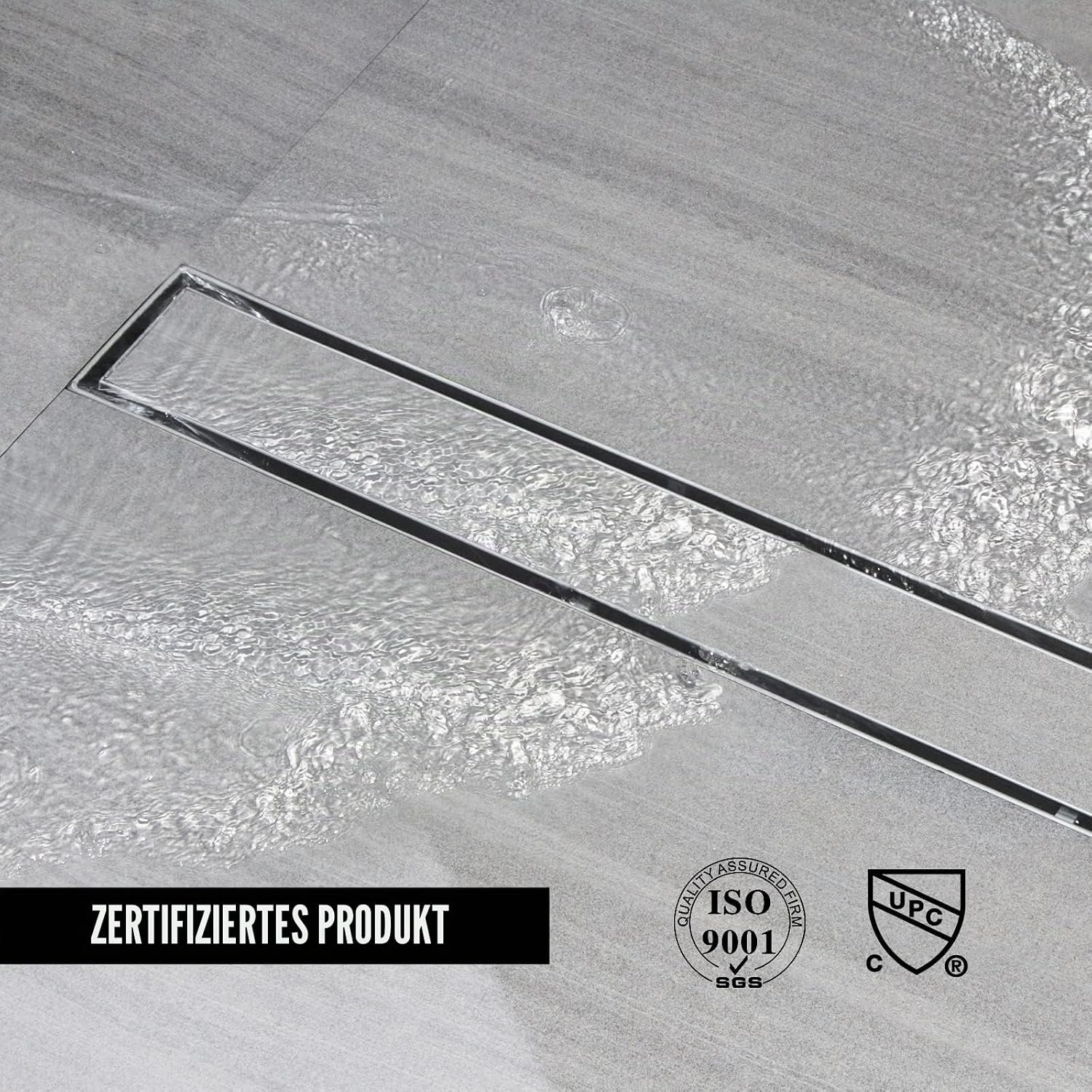 Tileable Shower Channel 70cm Stainless Steel Linear Drain: image 4