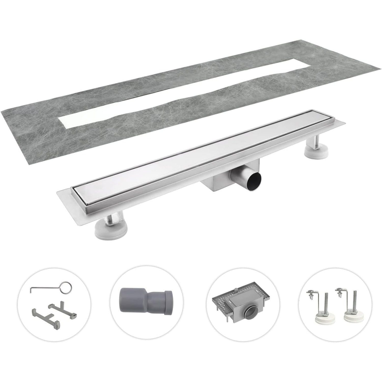 Tileable Shower Channel 70cm Stainless Steel Linear Drain: image 5