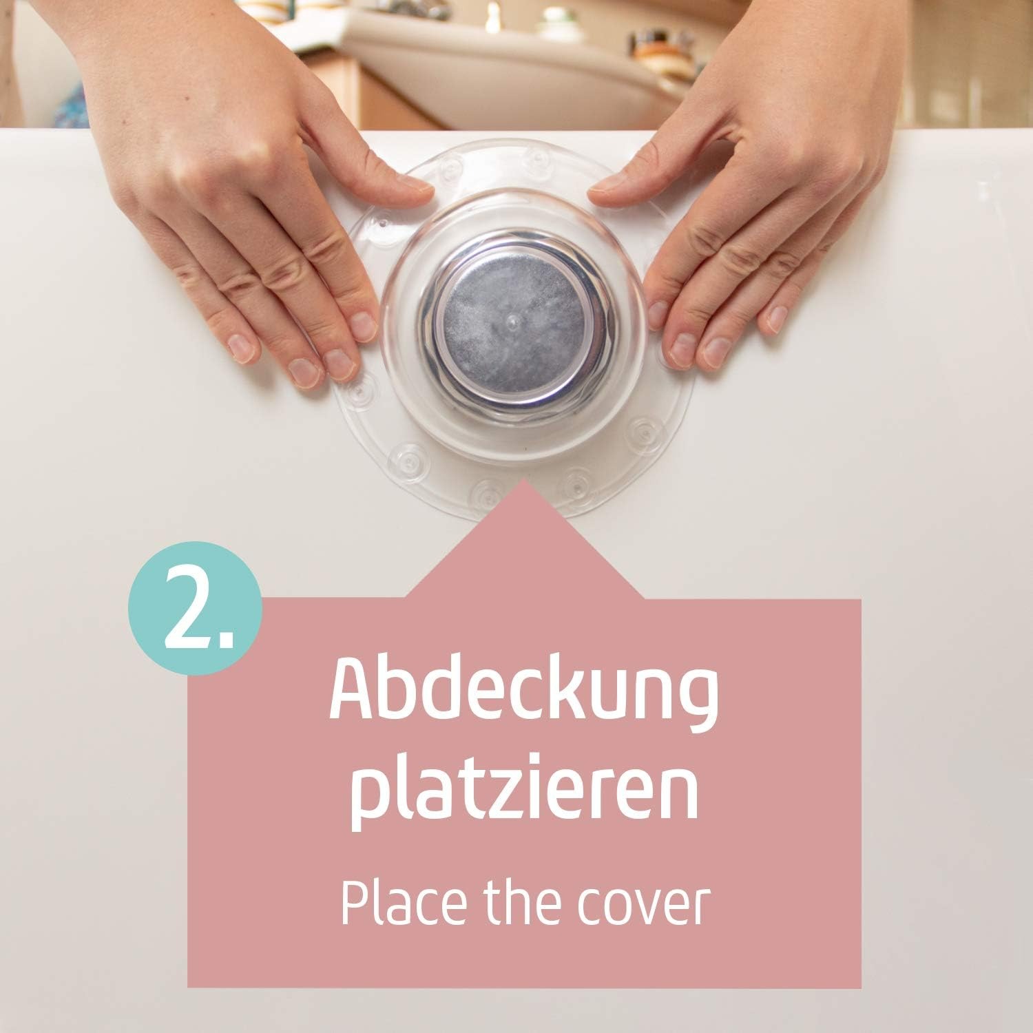 Bath Overflow Cover with 12 Suction Cups